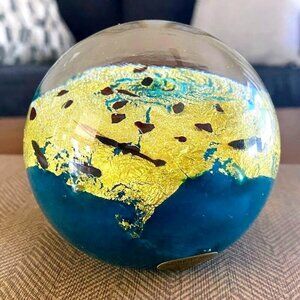 Robert Held Art Glass Round Sphere Paperweight Vintage